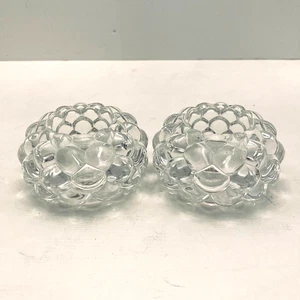 Par de votivos de burbuja de frambuesa de cristal Shannon de 2 3" transparentes hechos a mano - Imagen 1 de 11