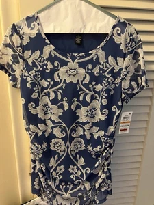 INC Blue and White Blouse Small - Picture 1 of 4