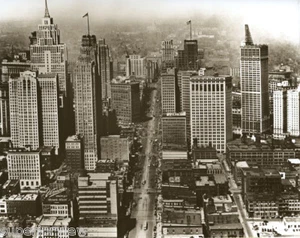Aerial Detroit Vernors Ginger Ale Hudson Department Store Woodward Ave. - Picture 1 of 1