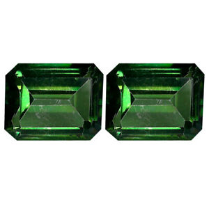5.71 ct (2pcs) Premium MATCHING PAIR Emerald (9 x 7 mm) emerald Envy Topaz
