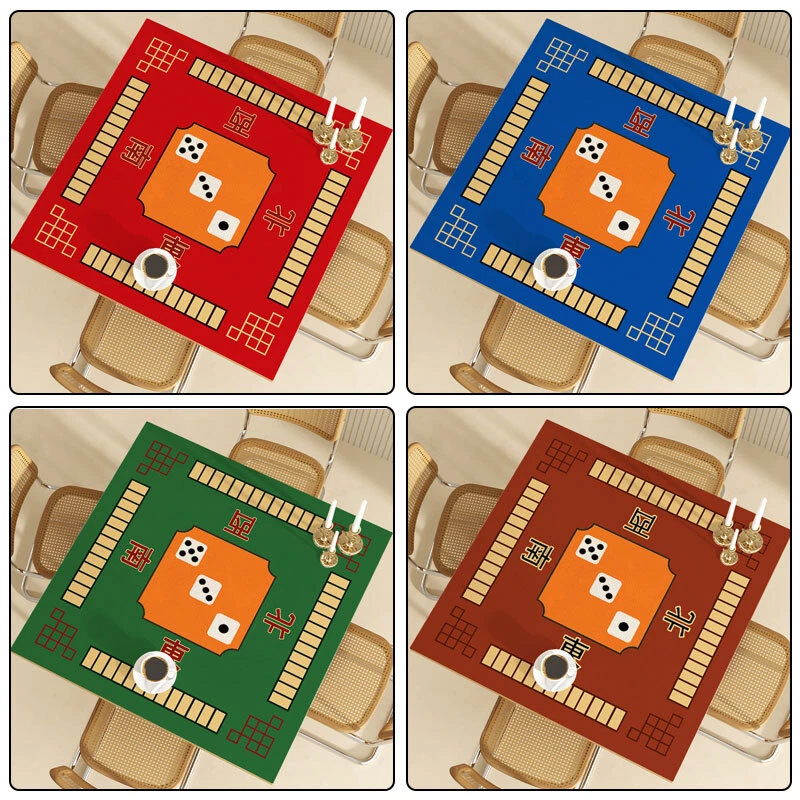 Home Mahjong Mat Non-Slip Mahjong Pad Square Party Game Mat Gifts Table Cloth - Image 1 of 4