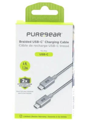 PureGear Braided USB-C Charging Cable 4 ft for iPhone 15 / 16 / Galaxy / LG - Image 1 of 2