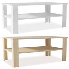  Table Basse en Aggloméré Table de Canapé Table de Salon Chêne/Blanc