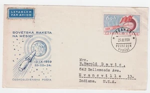 Czech Space First Soviet Rocket to the Moon FDC 1959 CV $7 B-2 - Picture 1 of 2