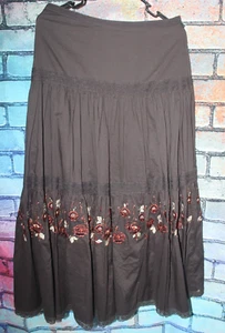 Antonio Melani Skirt Havana Nights Brown Knee-Length Embroidered Size 4 NWT - Picture 1 of 3