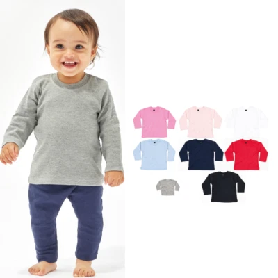 Babybugz Baby lange Ärmel Top Bz11 - Mädchen Jungen schlichtes Baumwollhemd 3-24 - Bild 1 von 4