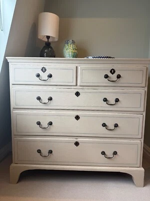 Chest of Drawers with drop handles, antique, painted, 110cm wide x 57cm deep  - Image 1 of 4