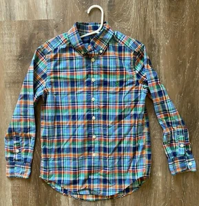 RALPH LAUREN multicolor plaid polo shirt~boy's size 8~button down collar~l/s - Picture 1 of 4