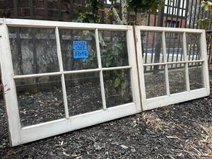 2 - 32 x 24 Vintage Window bottom sashes old 6 pane Frame  1968  Arts & Craft - Picture 1 of 7