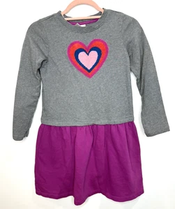 Hanna Andersson Dress 10 140 Pullover French Terry Rainbow Heart Valentine's Day - Picture 1 of 6