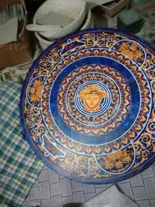 30" Inches Lapis Coffee Table Top Handmade Pietradura Floral Arts Home decor Art - Picture 1 of 5