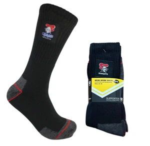 130070 NEWCASTLE KNIGHTS NRL 2 PACK MENS WORK SOCKS TRADESMEN TRADIE 11-14 - Picture 1 of 3