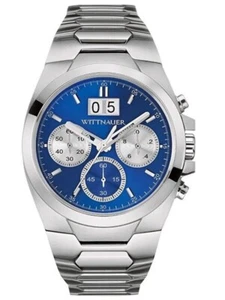 Wittnauer WN3048 Chronograph Stainless Steel Blue Dial Men's Watch - Picture 1 of 5