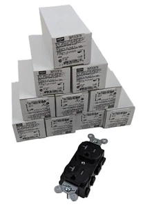 10 Hubbell SNAP5362BKTRA Duplex Receptacle Black 20amp 125V Snapconnect NEW - Picture 1 of 11