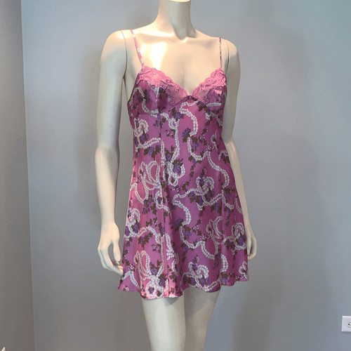 UNDERCOVER Abito slip cravatta da notte Victoria Secret perla floreale raso finiture taglia media