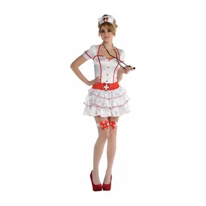 Nurse Costume Nurses Outfit Naughty Sexy Fancy Dress Uniform Halloween Size 8-12 - Picture 1 of 4