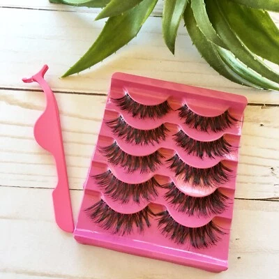 Exuberantes pestañas 3D - Juego de CINCO PLUS aplicador de pestañas pestañas postizas premium Foto 1 de 4