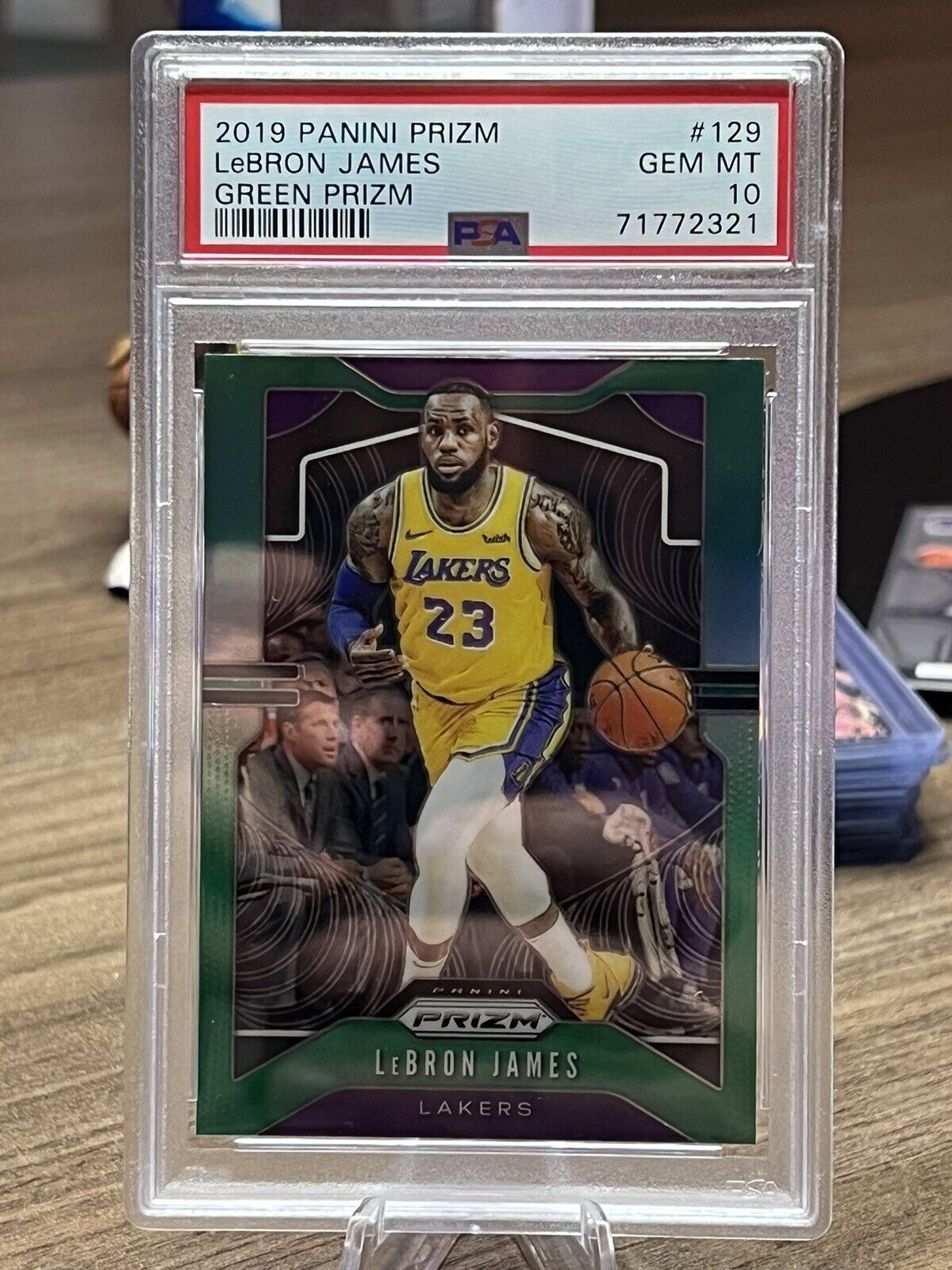 Lebron James 2019 panini prizm green psa 10