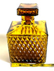 Small 3 1/2" X 4" Amber Waffle Pattern Decanter Stopper