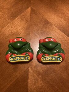(2) 1989 Teenage Mutant Ninja Turtles Raphael Clip-on Burger King Toy