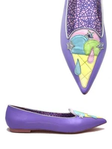 YRU Strange Cvlt Cult Dagger Ice Cream Kawaii Pastel Punk Gothic Flats Shoes - Picture 1 of 3