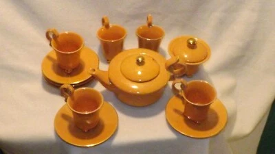 Jolie service à thé et café | Marque Amadeus | Céramique orange - Photo 1/4
