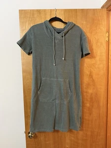 Toad &Co Epique Dress Short Sleeve Hooded Kangaroo Pocket Organic Cotton Medium - Picture 1 of 10
