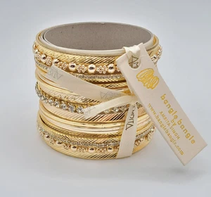 NEW Amrita Singh Rose Gold 18 Pc Bangle Bracelet Set BBAS991 - Picture 1 of 4