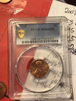 1992 MS64 Red Penny  - Image 1 of 2