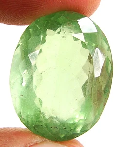 51.25 Ct Natural Green Fluorite Loose Gemstone Oval Cut Wire Wrap Stone - 28282 - Picture 1 of 2