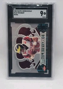 RARE Tom Brady 2000 Pacific Crown Royale Rookie RC #110 Red Retail SGC 9 MINT - Picture 1 of 3