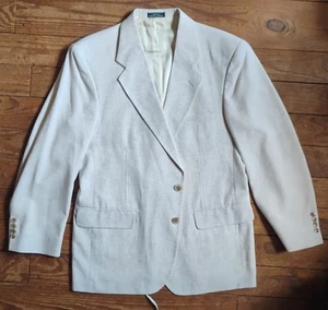 David Taylor Men’s Blazer Jacket 42R Beige 2 Button Classic Fall Sport Coat  - Picture 1 of 10