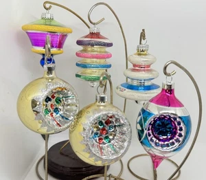 6 Christmas Tree Decorations Glass Balls - Picture 1 of 4