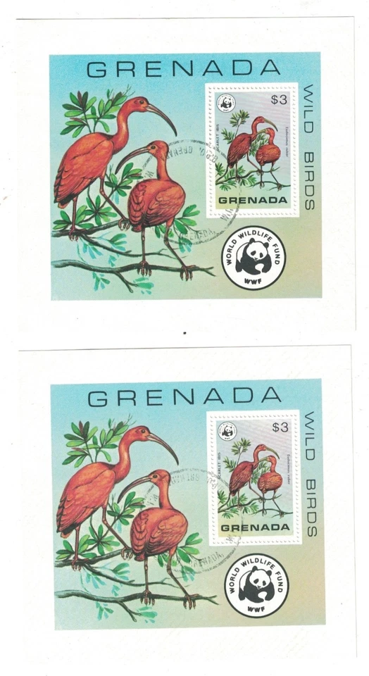 2 HOJA DE SELLO DE RECUERDO 1978 GRANADA WWF FONDO MUNDIAL DE VIDA SILVESTRE AVES MNH - Imagen 1 de 1