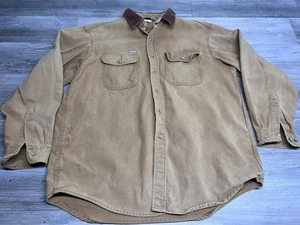Vintage Carhartt Rugged Outdoor Wear Duck Canvas Shirt Size XL Corduroy Collar - Picture 1 of 9