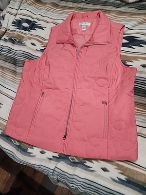 Chaleco Acolchado Christopher & Banks Talla Grande Rosa Salmón Cuello Cremallera Foto 1 de 4
