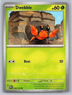 Dwebble #006/182 SV04: Paradox Rift Common - Pokemon Cards C93 - Image 1 of 2
