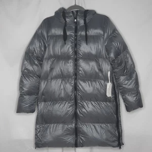Stylus Women's Long Hooded Down Puffer Jacket Pewter Grey Small - Picture 1 of 12