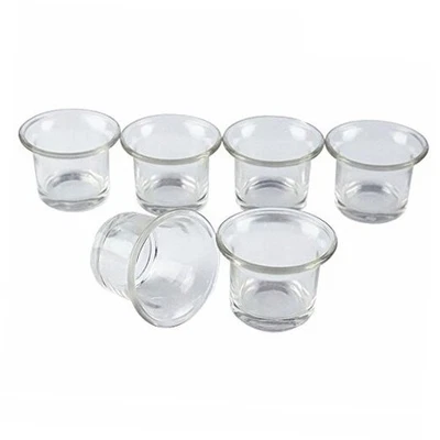 Clear Chunky Glass Lip Votive Candle Holders Tealight Votive Cups for Wedding  - Image 1 of 4