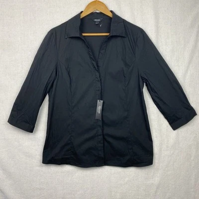 全新带标签 Bogari 经典黑色纽扣 XL 3/4 袖 — 第 1/4 张图片