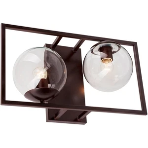 Forte Lighting 2727-02-32 Charm 2 Light 10 inch Antique Bronze Sconce Wall Light - Picture 1 of 4