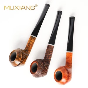 Pipa tabacco MUXIANG Bruyère Rhodesian legno liscia bulldog pipa 9 mm pipe - Foto 1 di 11