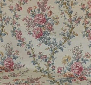 Lee Jofa Ramage Print Eggshell Blue Pink Green Linen Tree Of Life MSRP USD 176/y - Picture 1 of 12