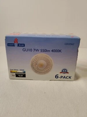 LED 75 Equiv. GU10 Daylight Bulb, 6 Pack, Dimmable  - Image 1 of 4