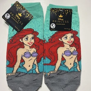 Disney Princess Little Mermaid Socks Size L 4-10 No Show Ankle Socks Lot Of 2 - Picture 1 of 1
