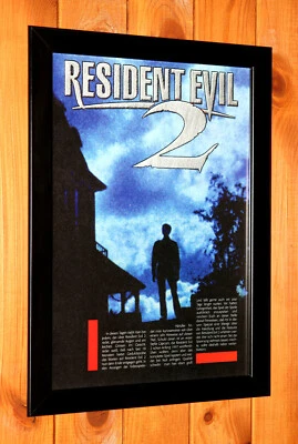 Resident Evil 2 Capcom Dreamcast GameCube Vintage Promo Small Poster Ad Framed. - Image 1 of 3