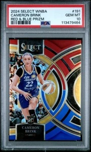2024 Panini Select WNBA Cameron Brink #191 Red & Blue Prizm 31/399 PSA 10 - Picture 1 of 2