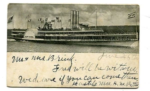 Vintage Postcard HUDSON RIVER DAY LINE 1911 Steamship NEW YORK UDB - Picture 1 of 2