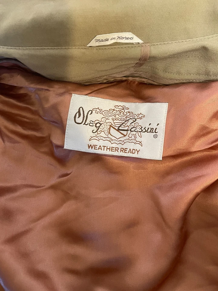 OLEG CASSINI WEATHER READY Size 42 Reg Men's Coat Removable Lining Tan - Image 1 of 4