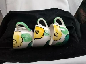 Pier 1 Large Mug Cup Tea Soup Flower Bowl Hand Painted Portugal Stoneware Floral - Picture 1 of 6